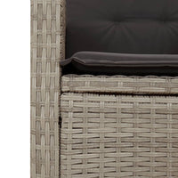 Set Pranzo da Giardino 5pz con Cuscini Grigio Chiaro Polyrattan 3212421