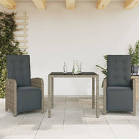 Set da Bistrò 3 pz con Cuscini Grigio in Polyrattan 3212462