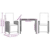 Set da Bistrò 3 pz con Cuscini Nero in Polyrattan 3212474