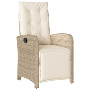 Set da Pranzo da Giardino 9 pz con Cuscini Beige in Polyrattan 3212495