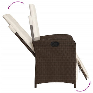 Set da Pranzo da Giardino 9pz con Cuscini Marrone in Polyrattan 3212555