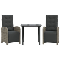 Set da Bistrò 3 pz con Cuscini Grigio in Polyrattan 3212563