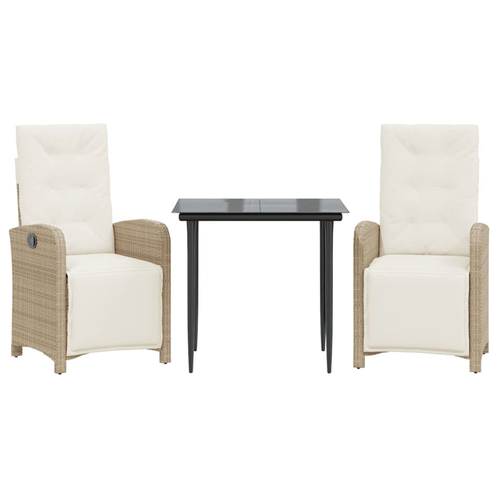 Set da Bistrò 3 pz con Cuscini Beige in Polyrattan 3212570