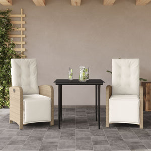 Set da Bistrò 3 pz con Cuscini Beige in Polyrattan 3212570