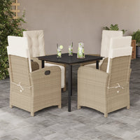 Set da Pranzo da Giardino 5 pz con Cuscini Beige in Polyrattan 3212578