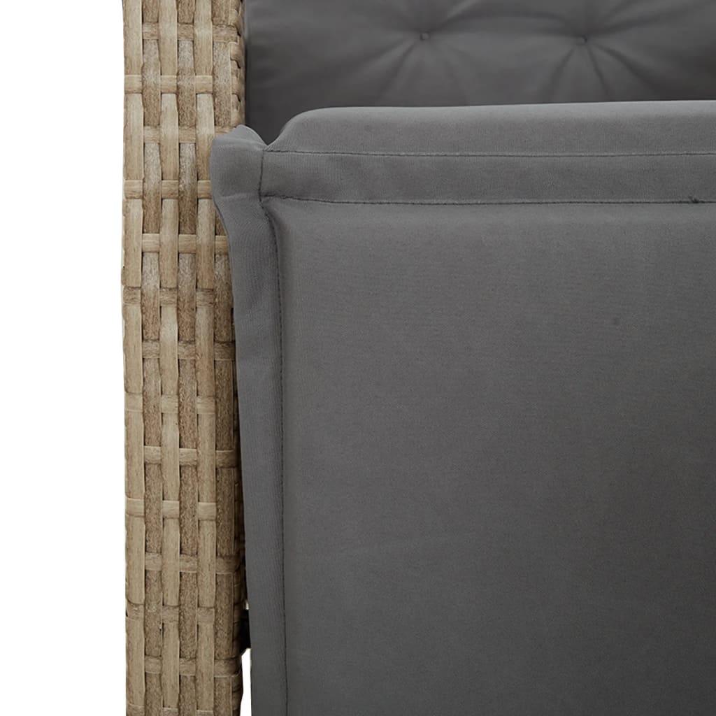 Set da Bistrò 3 pz con Cuscini Beige in Polyrattan 3212591