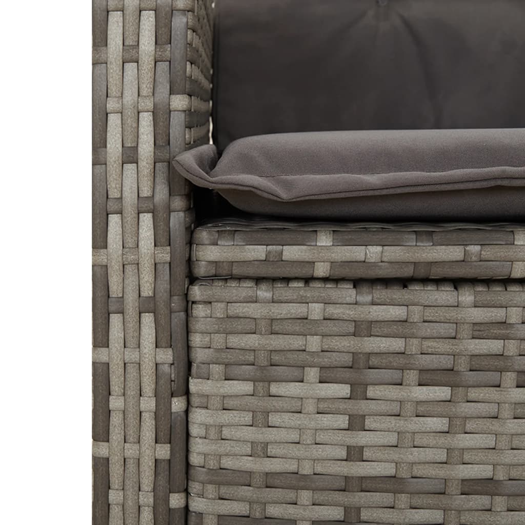 Set da Pranzo da Giardino 7 pz con Cuscini in Polyrattan Grigio 3212650