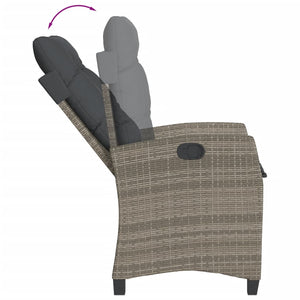 Set da Pranzo da Giardino 7 pz con Cuscini in Polyrattan Grigio 3212689