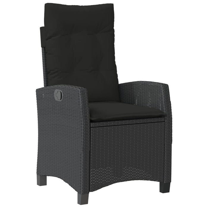 Set da Pranzo da Giardino 9 pz con Cuscini Nero in Polyrattan 3212751