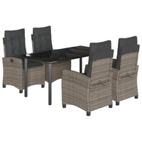 Set da Pranzo da Giardino 5 pz con Cuscini in Polyrattan Grigio 3212796