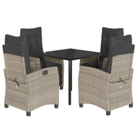 Set Pranzo da Giardino 5pz con Cuscini Grigio Chiaro Polyrattan 3212854