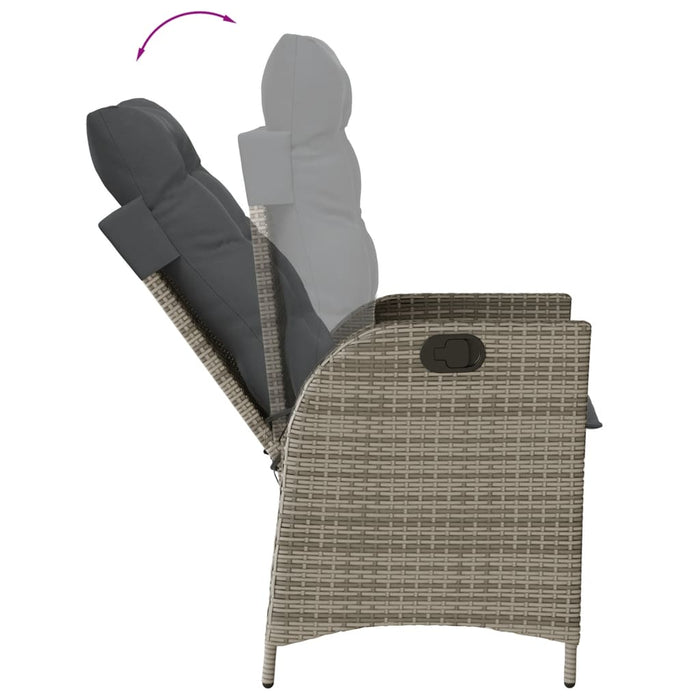 Set da Pranzo da Giardino 5 pz con Cuscini in Polyrattan Grigio 3213078