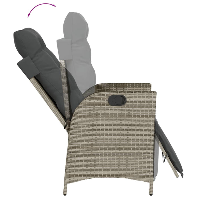 Set da Pranzo da Giardino 5 pz con Cuscini in Polyrattan Grigio 3213078