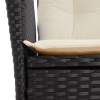 Set da Pranzo da Giardino 3 pz con Cuscini Nero in Polyrattan 3213085