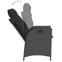 Set da Pranzo da Giardino 3 pz con Cuscini Nero in Polyrattan 3213094