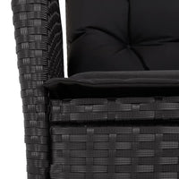 Set da Pranzo da Giardino 5 pz Nero con Cuscini in Polyrattan 3213096