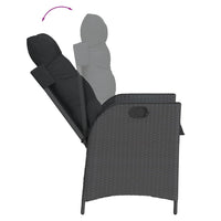 Set da Pranzo da Giardino 9 pz con Cuscini Nero in Polyrattan 3213117