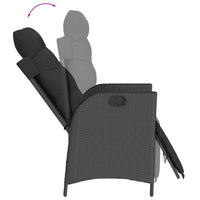 Set da Pranzo da Giardino 9 pz con Cuscini Nero in Polyrattan 3213117