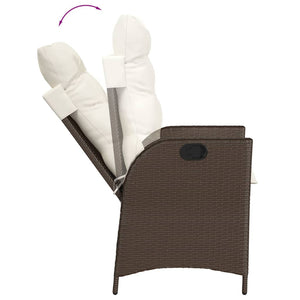 Set da Pranzo da Giardino 9pz con Cuscini Marrone in Polyrattan 3213119