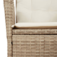 Set da Pranzo da Giardino 9 pz con Cuscini Beige in Polyrattan 3213126