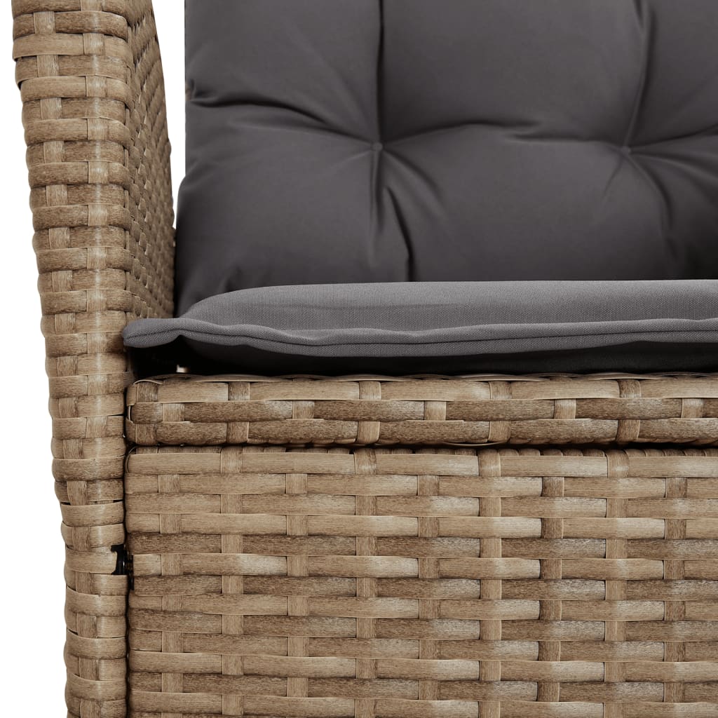 Set Pranzo da Giardino 9 pz con Cuscini Beige Misto Polyrattan 3213128