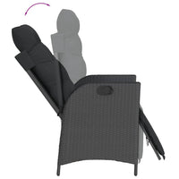 Set da Pranzo da Giardino 9 pz con Cuscini Nero in Polyrattan 3213141