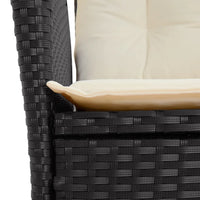 Set da Pranzo da Giardino 5 pz Nero con Cuscini in Polyrattan 3213168