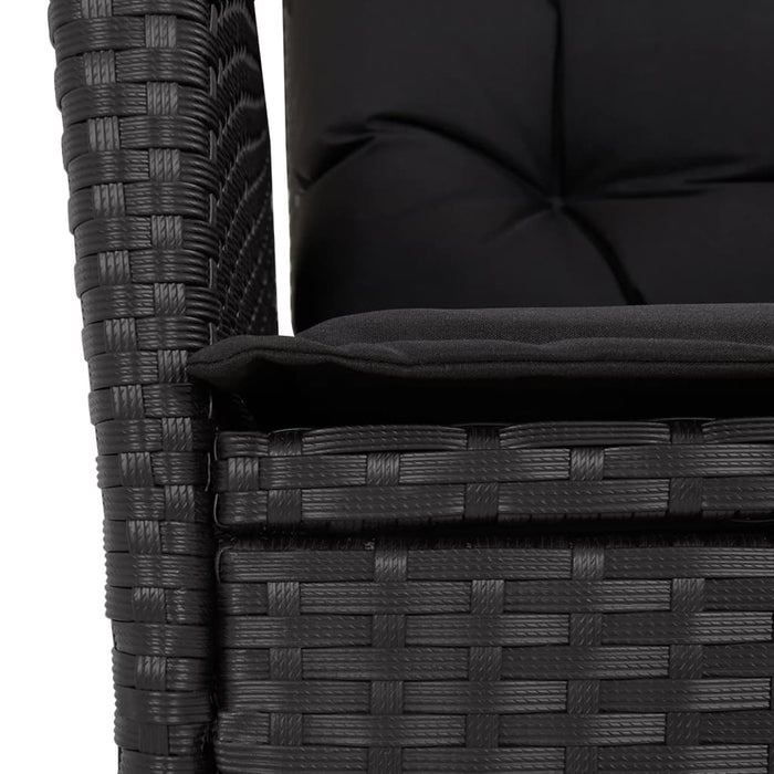 Set da Pranzo da Giardino 5 pz Nero con Cuscini in Polyrattan 3213178