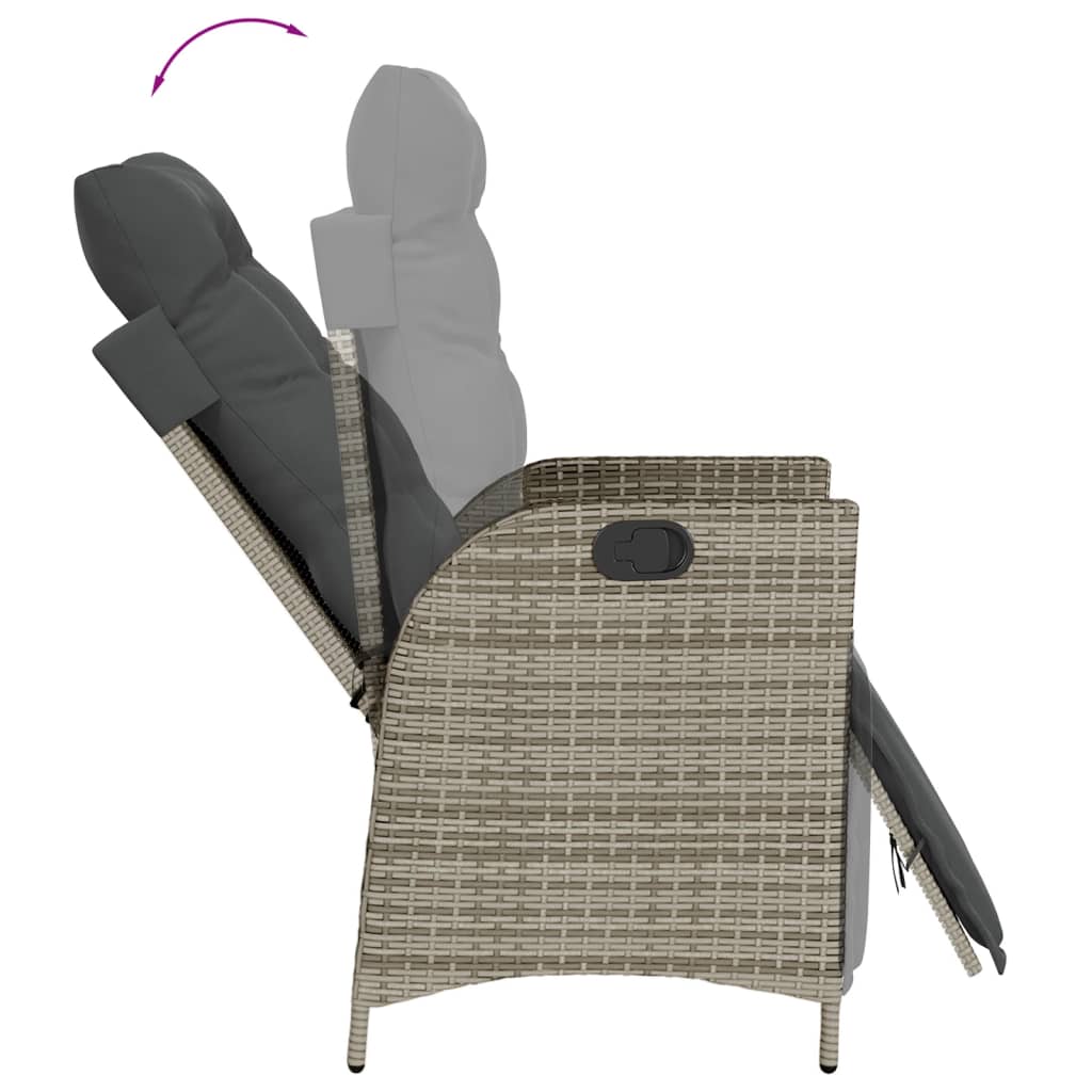 Set da Pranzo da Giardino 7 pz con Cuscini in Polyrattan Grigio 3213220