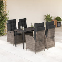 Set da Pranzo da Giardino 5 pz con Cuscini in Polyrattan Grigio 3213227