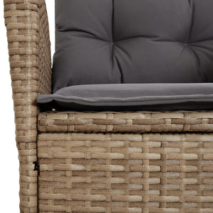 Set da Pranzo da Giardino 7 pz con Cuscini Beige in Polyrattan 3213259