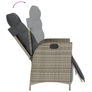 Set da Pranzo da Giardino 7 pz con Cuscini in Polyrattan Grigio 3213348