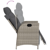 Set Pranzo da Giardino 9pz con Cuscini Grigio Chiaro Polyrattan 3213363