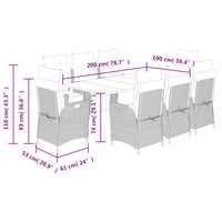 Set da Pranzo da Giardino 9 pz con Cuscini Beige in Polyrattan 3213447