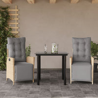 Set Pranzo da Giardino 3 pz con Cuscini Beige Misto Polyrattan 3213455