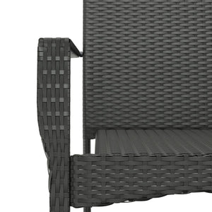 Set da Pranzo da Giardino 7 pz Nero con Cuscini in Polyrattan 3213494