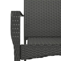 Set da Pranzo da Giardino 7 pz Nero con Cuscini in Polyrattan 3213498