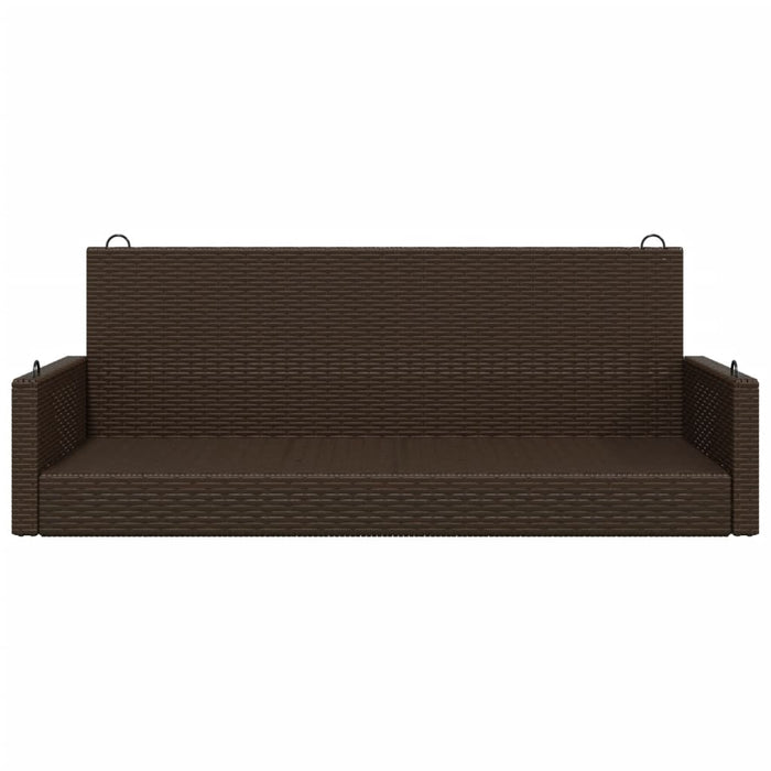 Panchina a Dondolo Marrone 119x56x48 cm in Polyrattan 365626