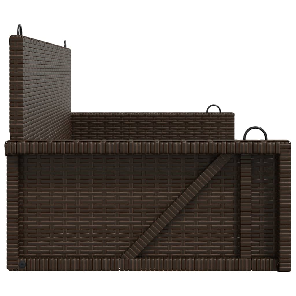 Panchina a Dondolo Marrone 119x56x48 cm in Polyrattan 365626