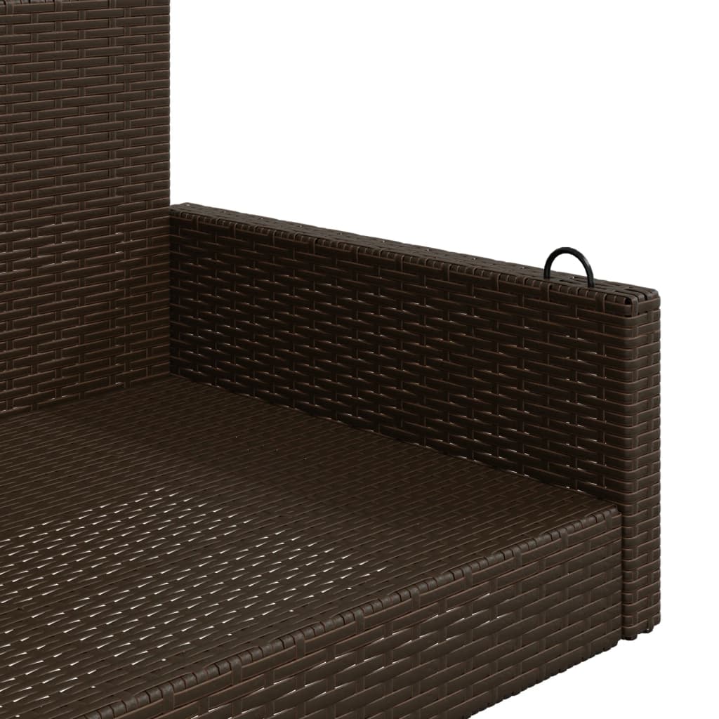 Panchina a Dondolo Marrone 119x56x48 cm in Polyrattan 365626