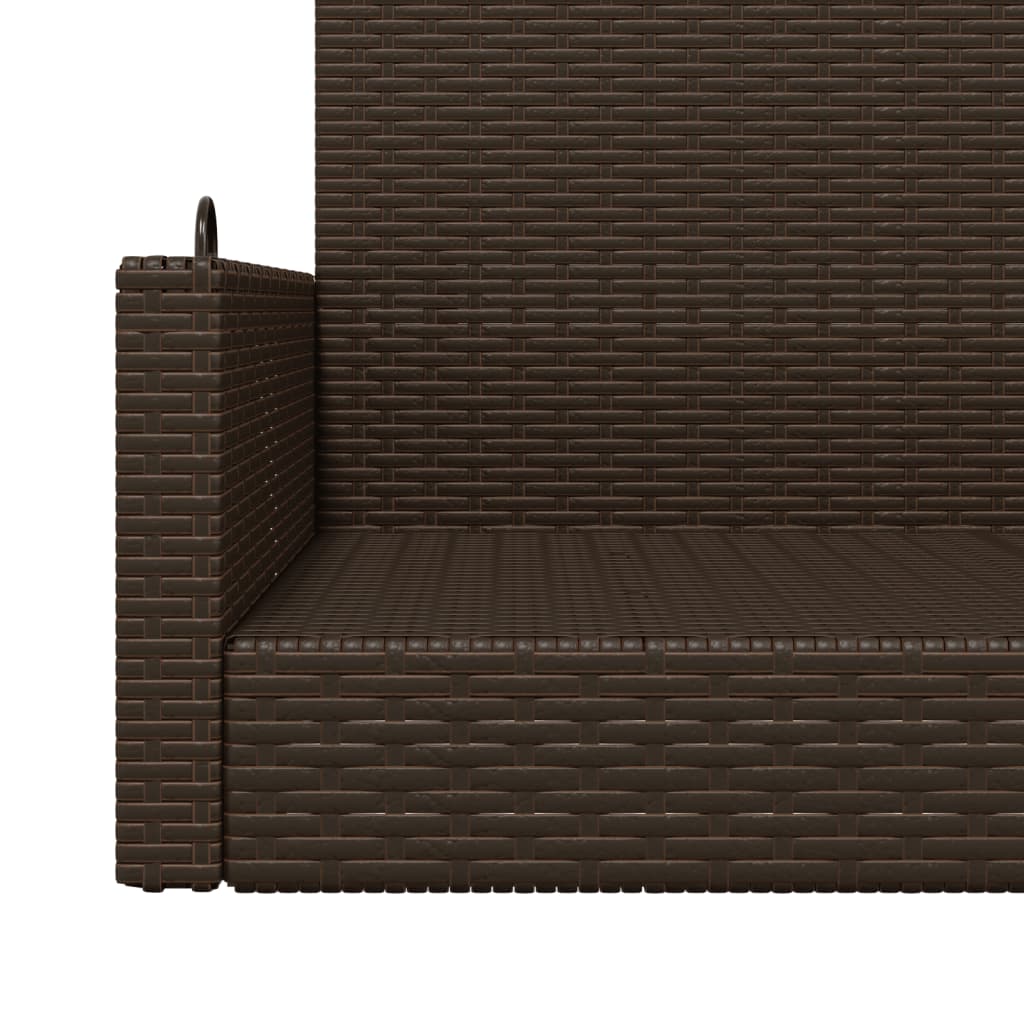 Panchina a Dondolo Marrone 119x56x48 cm in Polyrattan 365626