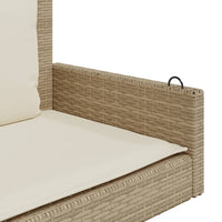 Panchina a Dondolo con Cuscini Beige 119x56x48 cm in Polyrattan 365632