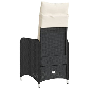 Sedie Reclinabili da Giardino 2 pz con Cuscini Nero Polyrattan 365685