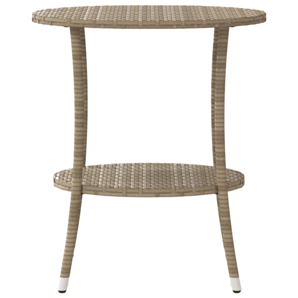 Sedie da Giardino Reclinabili 2pz con Tavolino Polyrattan Beige 365693