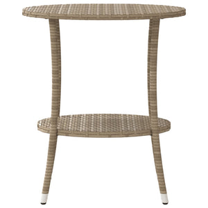 Sedie da Giardino Reclinabili 2pz con Tavolino Polyrattan Beige 365693