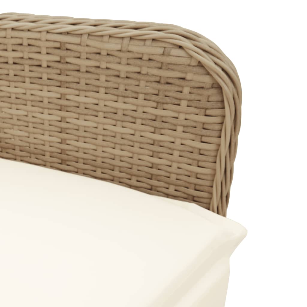 Sedie Reclinabili da Giardino 2pz con Cuscini Beige Polyrattan 365703