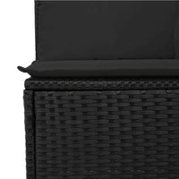 Divano da Giardino con Cuscini a 4 Posti Nero in Polyrattan 365965