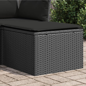 Sgabello Giardino con Cuscino Nero 55x55x37 cm in Polyrattancod mxl 111713