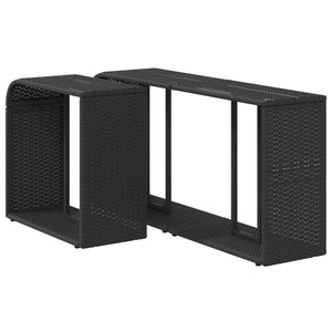 Scaffali Portaoggetti 2 pz in Polyrattan Nero 365981