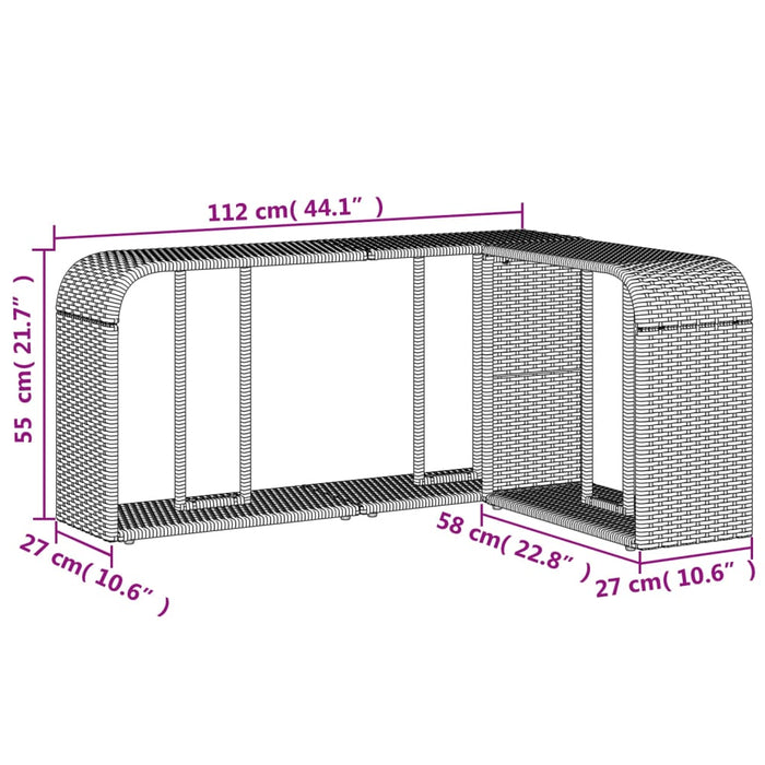 Scaffali Portaoggetti 2 pz in Polyrattan Nero 365981